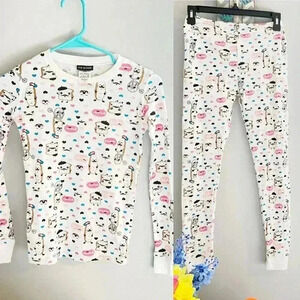 Joe Boxer Girl’s Thermal Ribbed Knit Pajamas, size 12